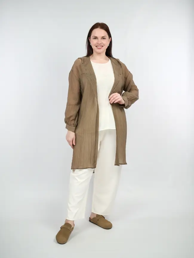 Пыльник рубашка удлиненный 9087 Размер 50-58 фото 1