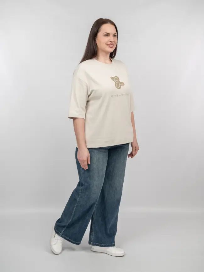 Лонгслив с принтом 95047 Размеры 48-58 фото 52