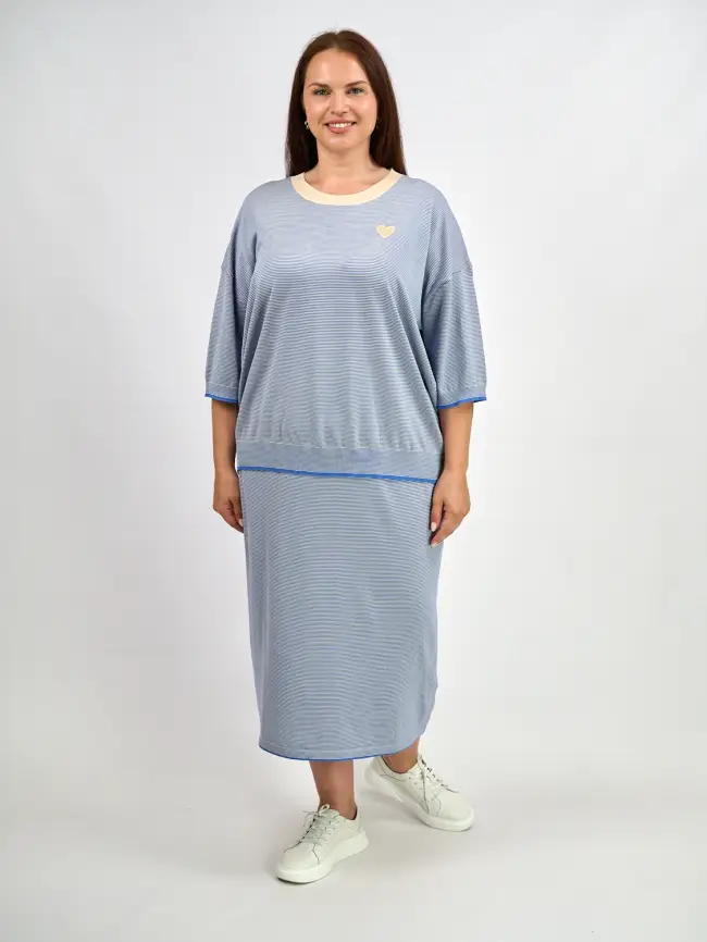 Юбка в полоску ЭттоПлюс 25416 Размер 54-58 фото 14