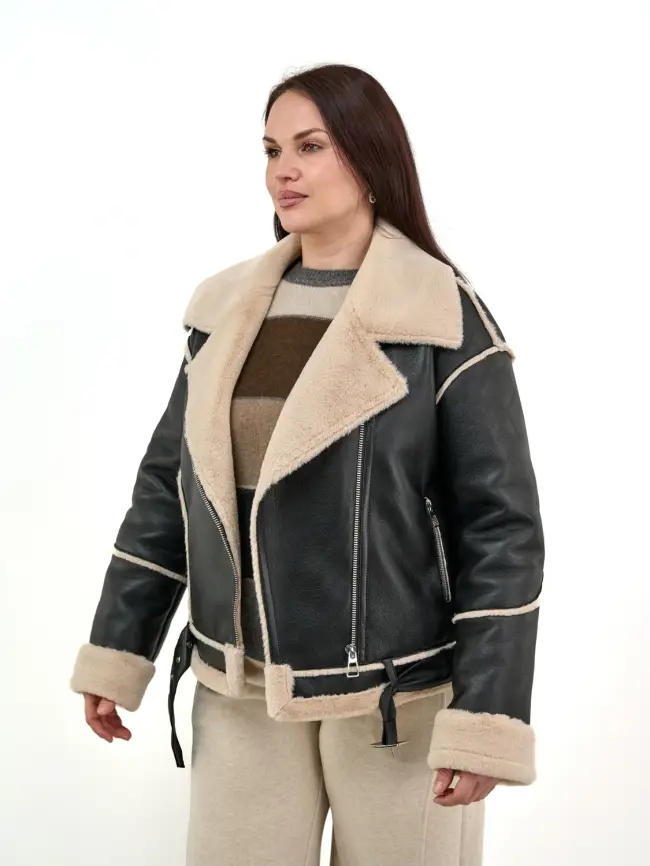 Дубленка авиатор 12105 Размер 46-54 фото 18