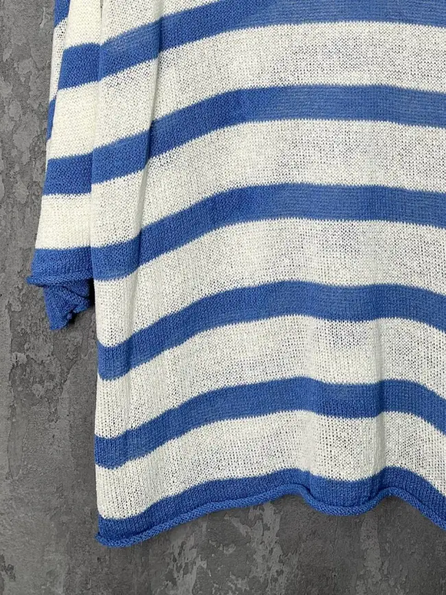 Джемпер облегченный в полоску ЭттоПлюс 25107 Размер 54-58 фото 13