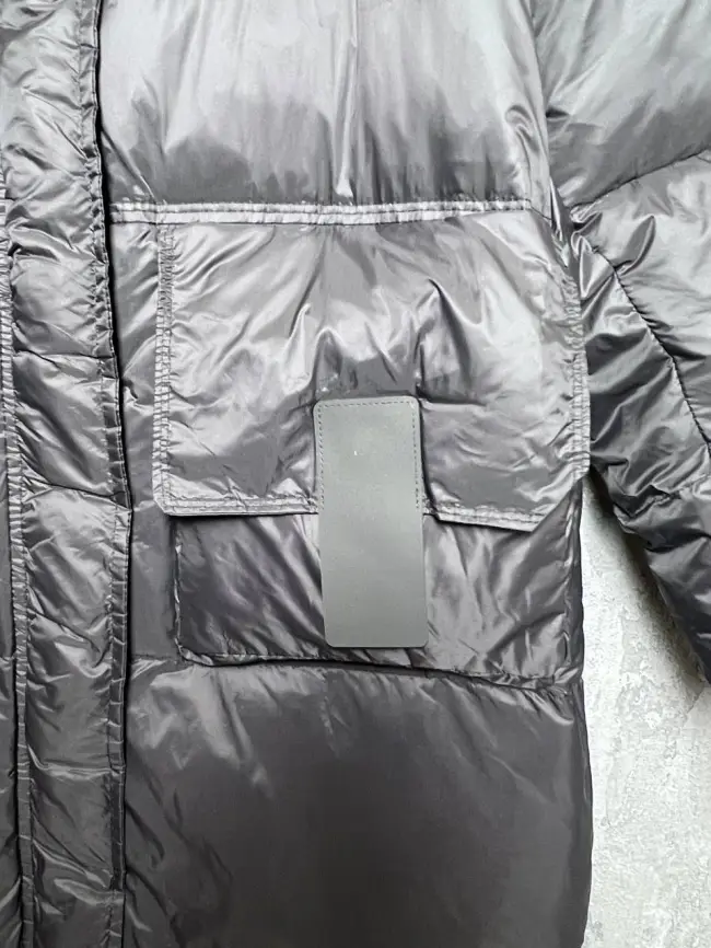 Пуховое пальто с кожаной вставкой 03741 Размер 48-54 фото 18