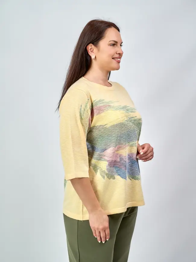 Джемпер облегченный с принтом 1006 Размер 50-58 фото 47