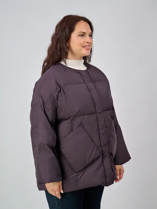 Пуховик женский с шарфом 8358 Размер 50-58 фото 105