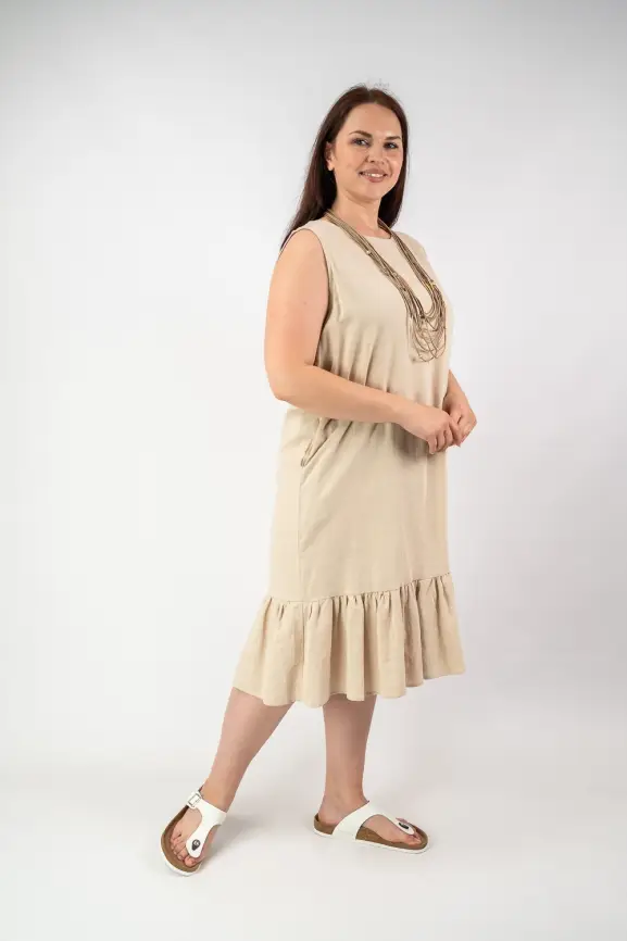 Сарафан волан лен 23300 Размер 54-58 фото 13