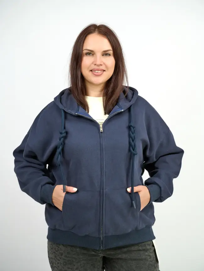 Худи зип утепленное оверсайз 506 Размер 50-58 фото 98