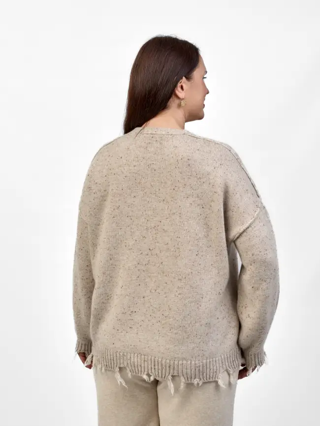 Джемпер рваный оверсайз 58196 Размер 48-58 фото 23