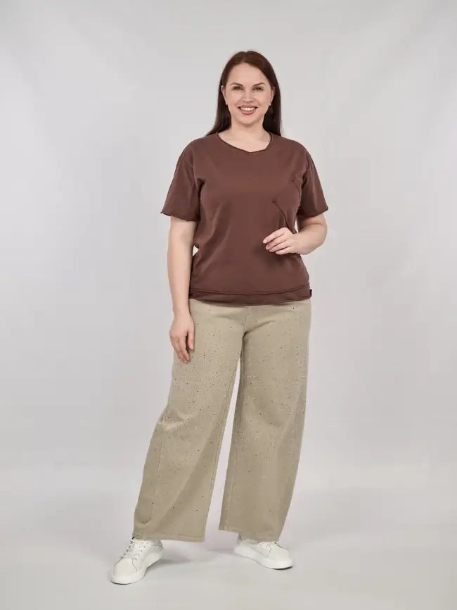 Джинсы в стразах 6788 Размеры 52-58 фото 35