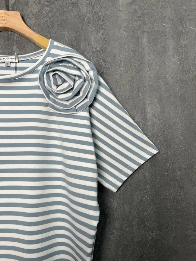 Футболка полоска ЭттоПлюс 33415 Размеры 50-58 фото 23