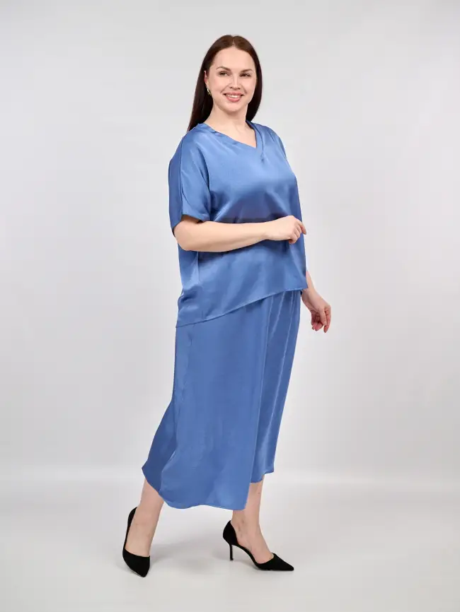 Блуза с v-вырезом ЭттоПлюс 1003 Размеры 50-58 фото 62