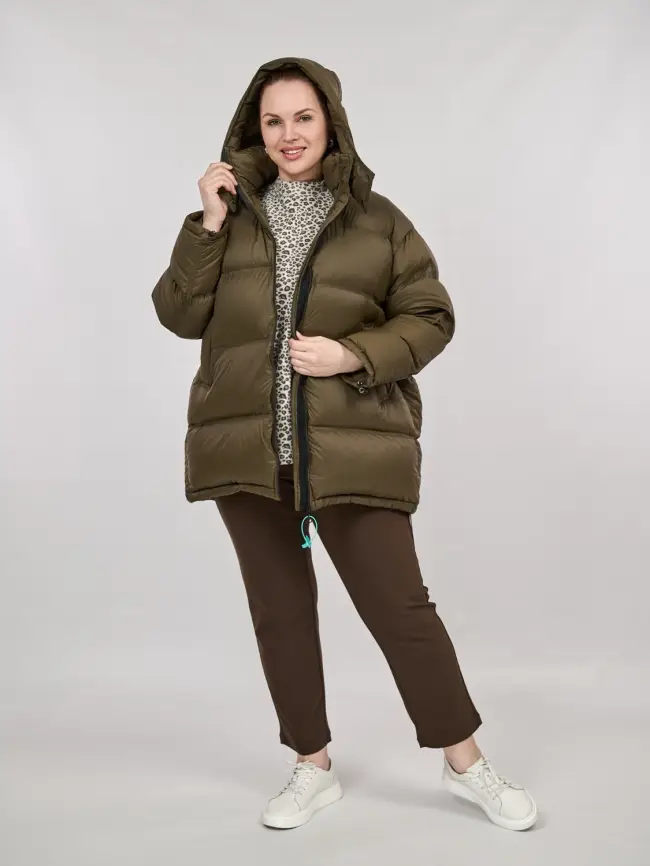 Пуховик зимний 9906 удлиненный Размер 50-60 фото 16