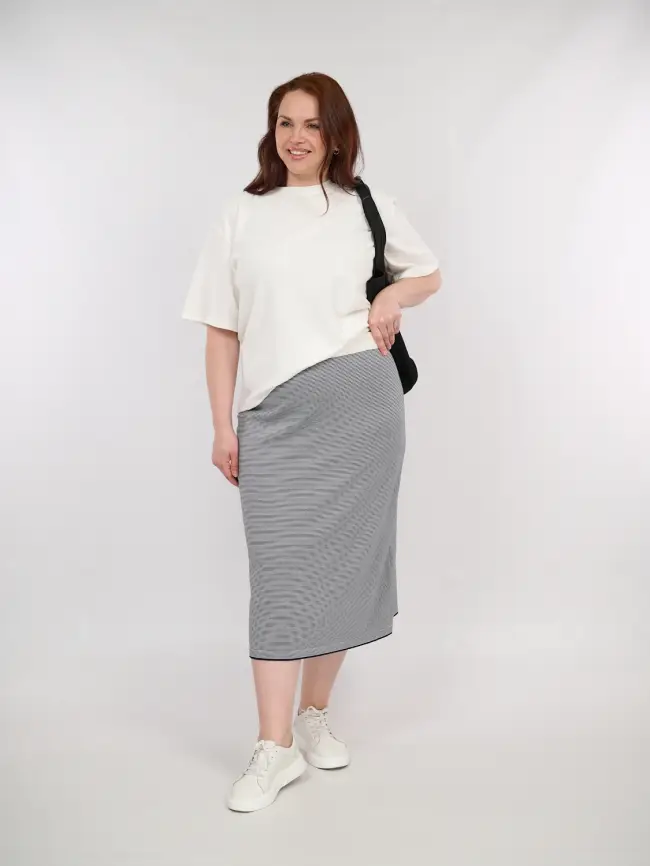 Юбка в полоску ЭттоПлюс 25416 Размер 54-58 фото 24