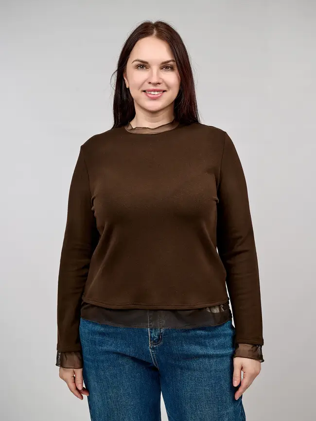 Лонгслив 25253 Размер 50-54 (шоколад) Уценка фото 1