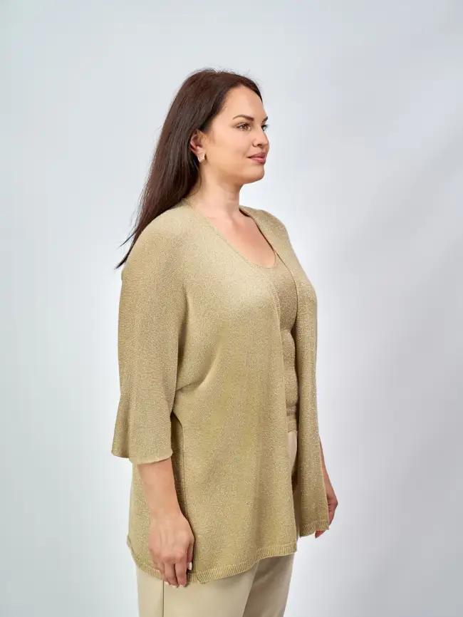 Двойка кардиган и топ Италия 8935 Размер 50-58 фото 15