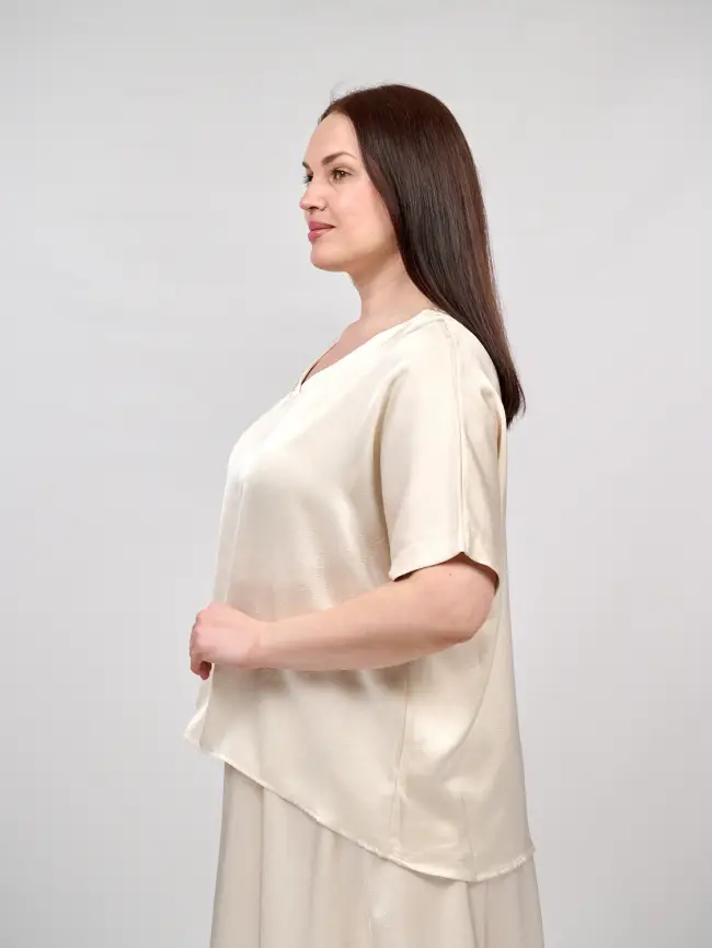 Блуза с v-вырезом ЭттоПлюс 1003 Размеры 50-58 фото 7