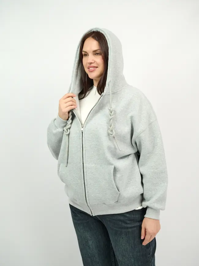 Худи зип утепленное оверсайз 506 Размер 50-58 фото 122