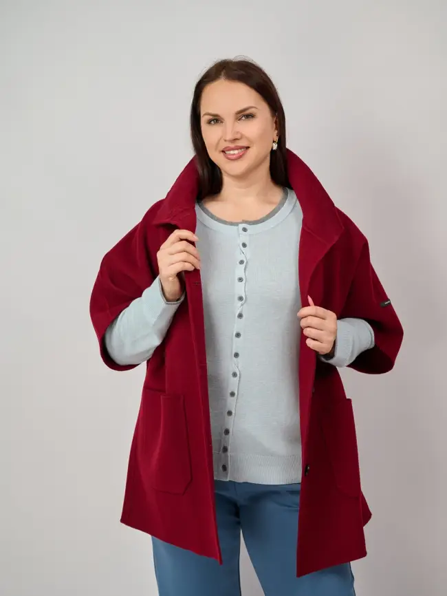 Пальто шерсть 0718 Размер 50-58 фото 2