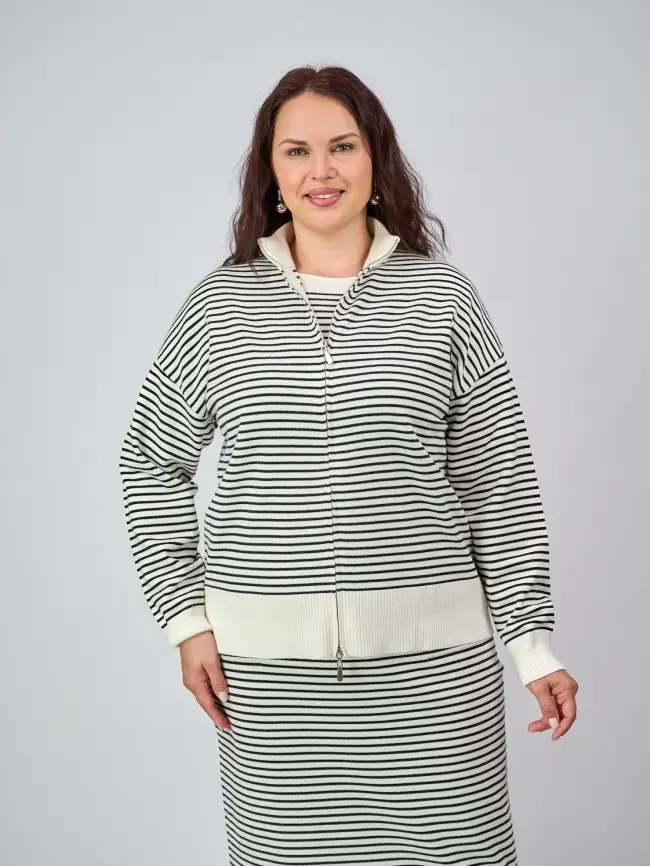 Джемпер на молнии ЭттоПлюс 25411 Размер 52-58 фото 1