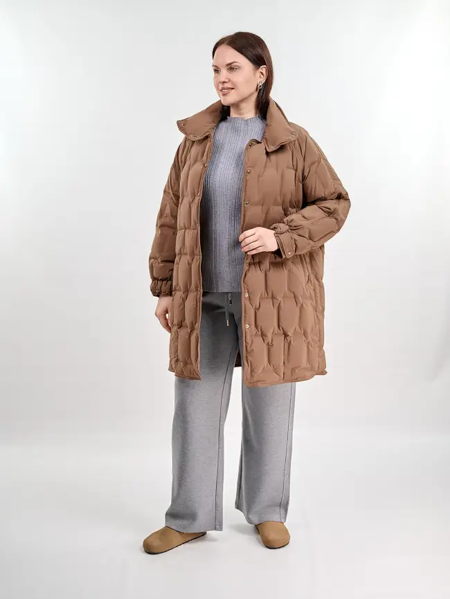 Пуховое пальто 6325 Размер 46-56 фото 21