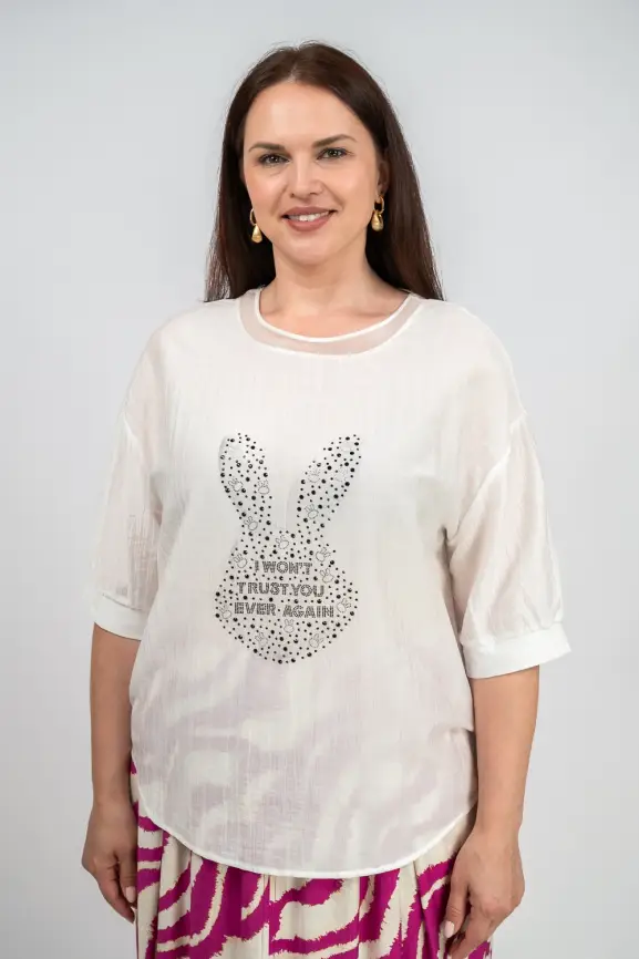 Футболка "Зайчик" 6928 Размер 50-56 фото 8