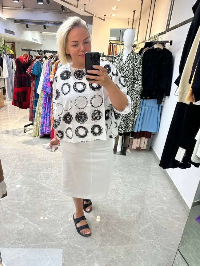 Блуза оверсайз ЭттоПлюс 31599 Размер 48-58 фото 14