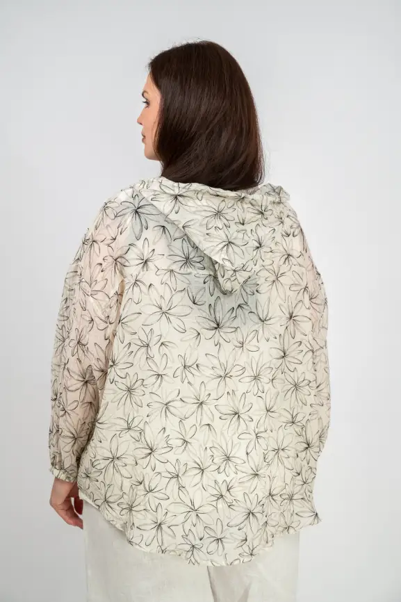 Ветровка-пыльник в цветок 9176 Размер 50-58 фото 19