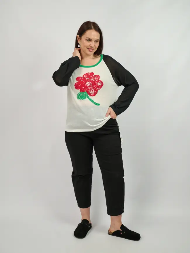 Джемпер с цветком 22917 размер 50- 58 фото 20
