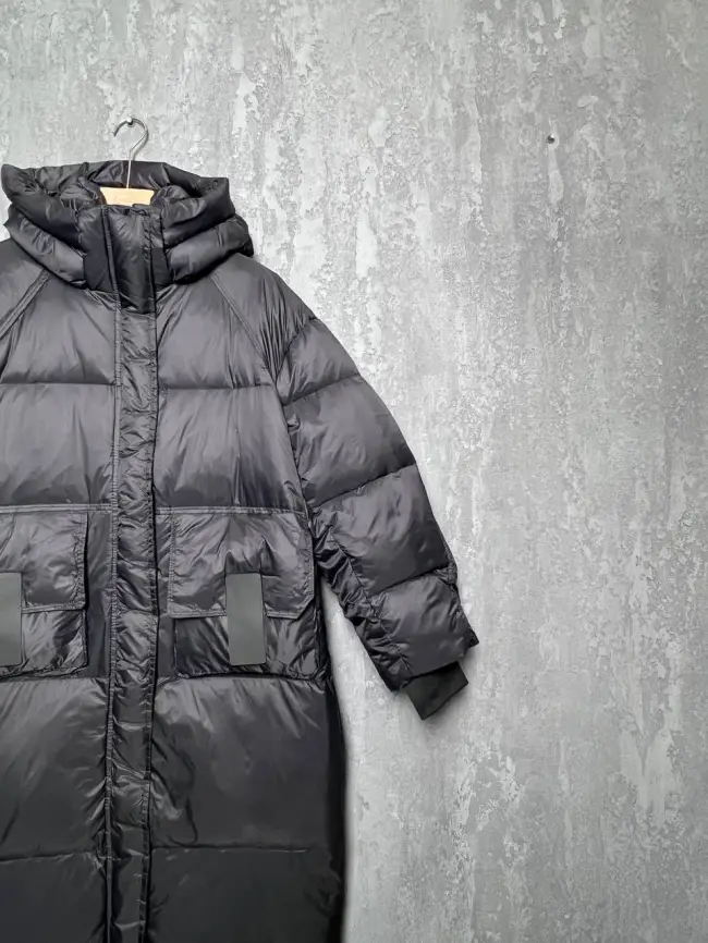 Пуховое пальто с кожаной вставкой 03741 Размер 48-54 фото 17