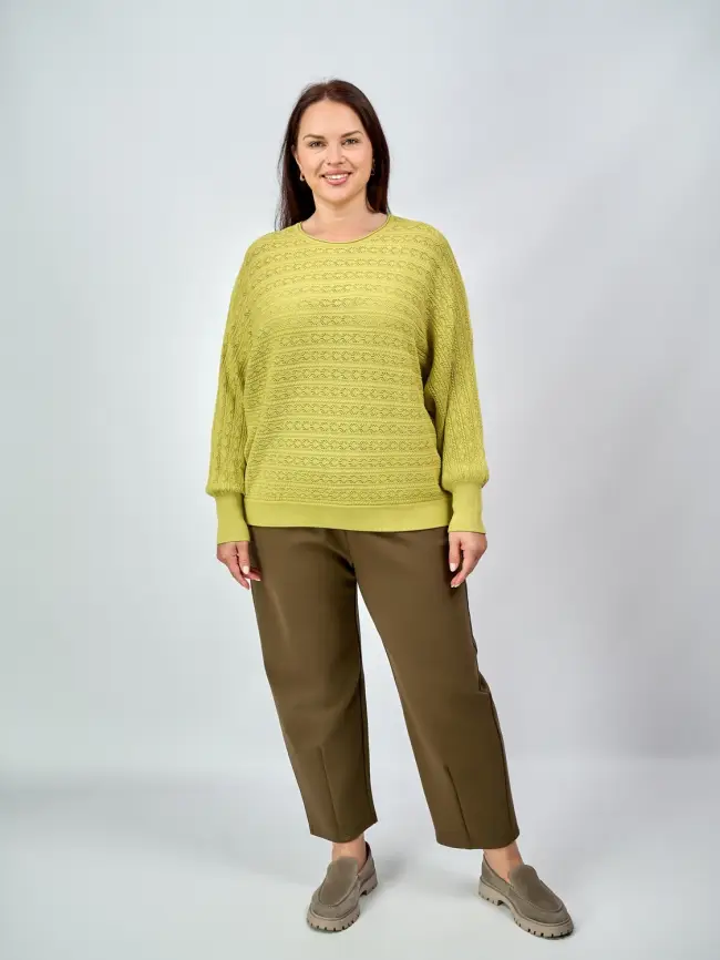 Джемпер "Ажурная вязка"ЭттоПлюс 6767 Размер 54-60 фото 12