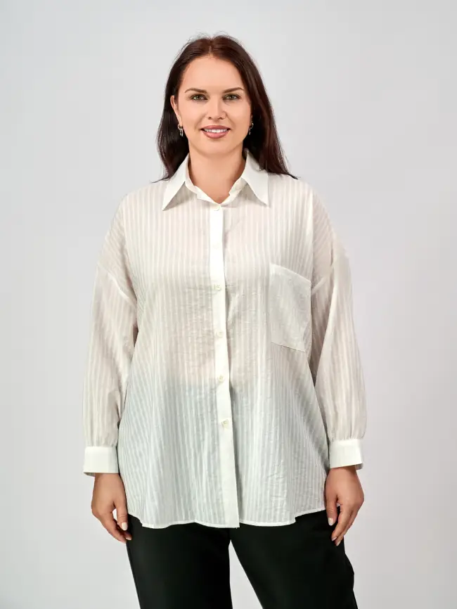 Рубашка в полоску 963 размер 50- 58 фото 4