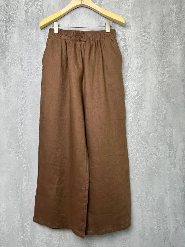 Брюки палаццо лен 24071 фото 4