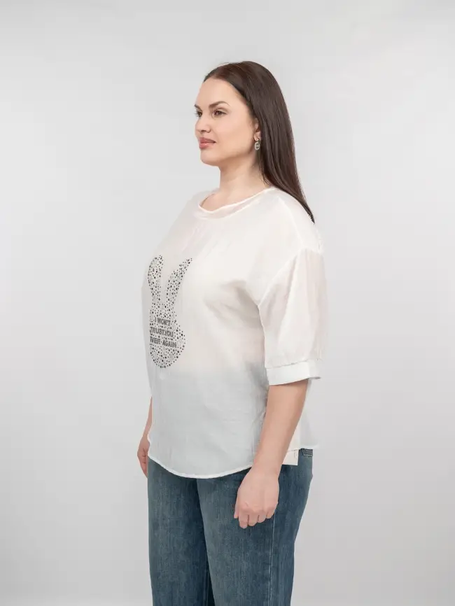 Футболка "Зайчик" 6928 Размер 50-56 фото 4