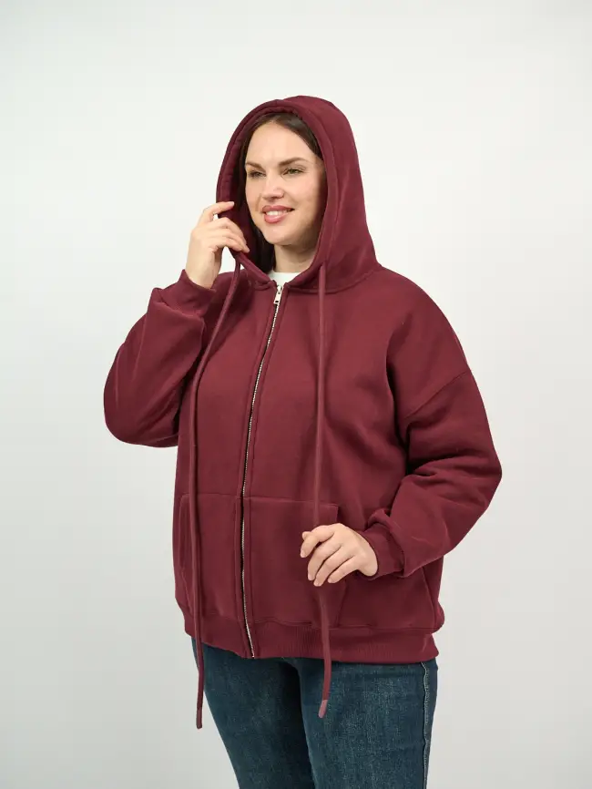 Худи зип утепленное оверсайз 506 Размер 50-58 фото 23