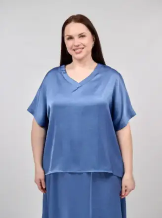 Блуза с v-вырезом ЭттоПлюс 1003 Размеры 50-58 фото 90