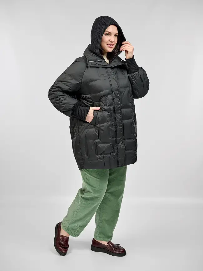 Пальто с вязаным капюшоном №2 8893 Размер 50-56 фото 26