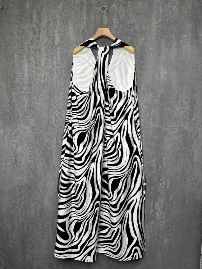 Сарафан в полоску черно-белый ЭттоПлюс 027-3 размер 52- 56 фото 15