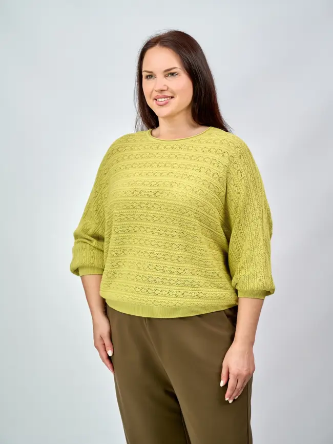 Джемпер "Ажурная вязка"ЭттоПлюс 6767 Размер 54-60 фото 14
