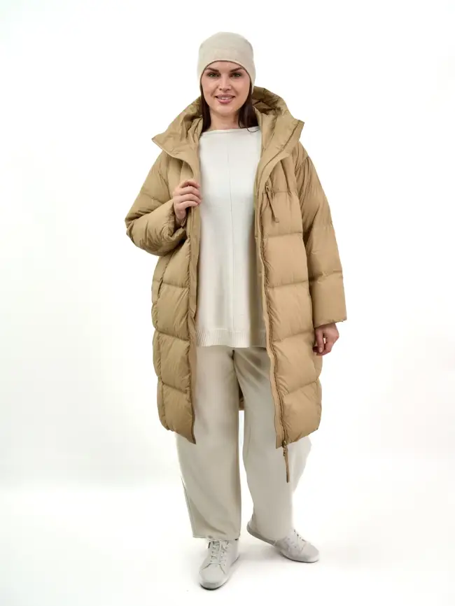 Пуховое пальто 870 Размер 48-54 фото 28