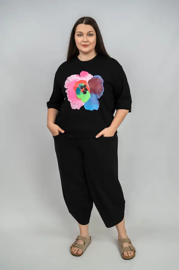 Лонгслив Цветы 25001 ЭттоПлюс Размер 50-58 фото 27