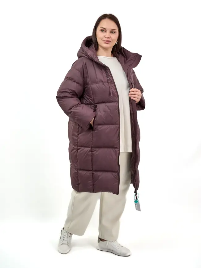 Пуховое пальто 870 Размер 48-54 фото 9