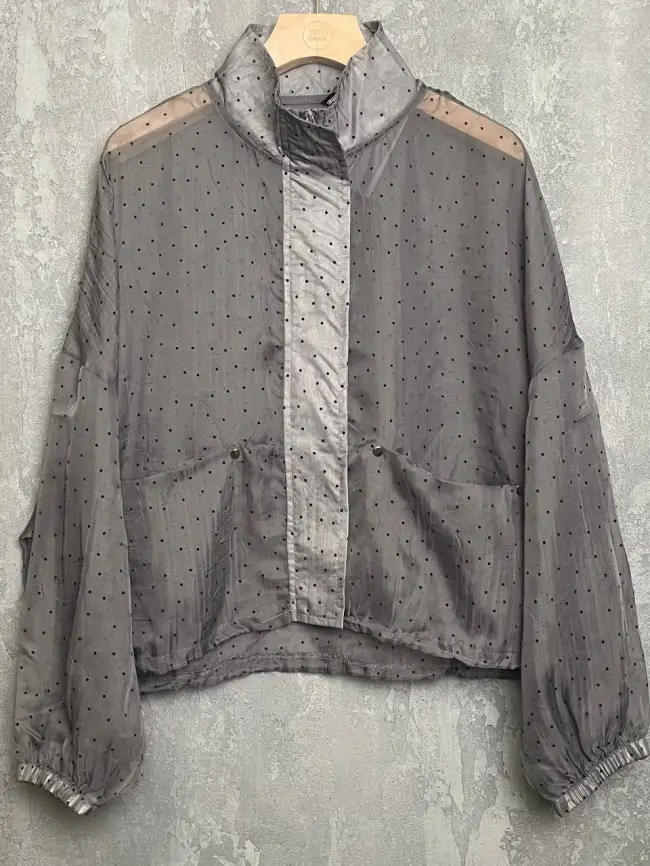 Ветровка-пыльник в горох 6703 Размер 50-58 фото 21