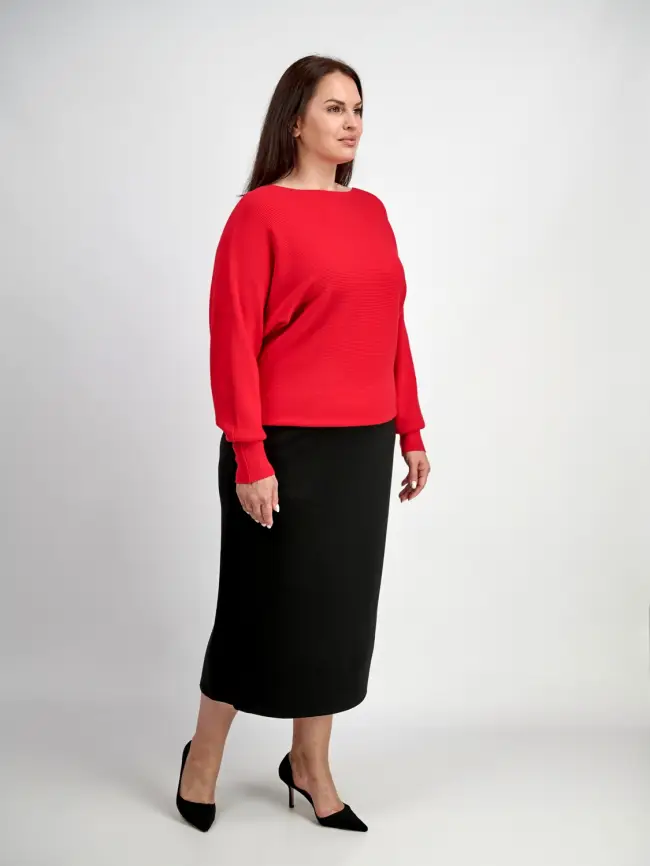 Джемпер в рубчик ЭТТО ПЛЮС 717 Размер 48-58 фото 13