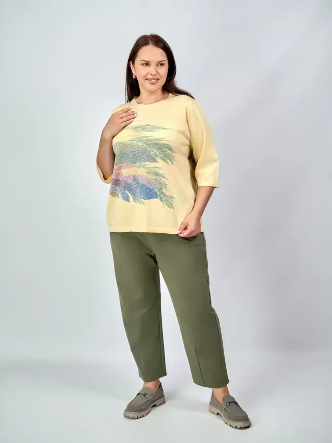 Джемпер облегченный с принтом 1006 Размер 50-58 фото 50