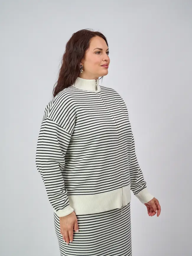 Джемпер на молнии ЭттоПлюс 25411 Размер 52-58 фото 5