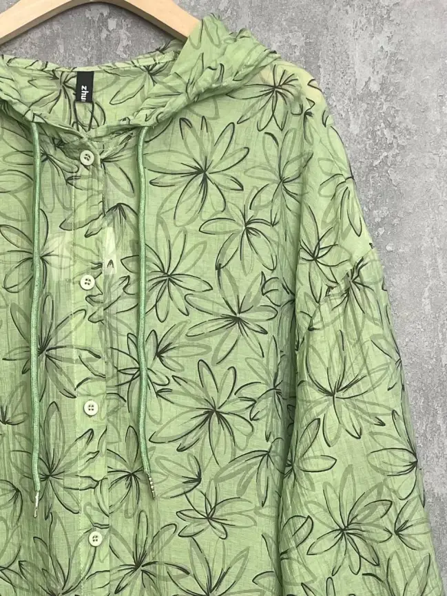 Ветровка-пыльник в цветок 9176 Размер 50-58 фото 9