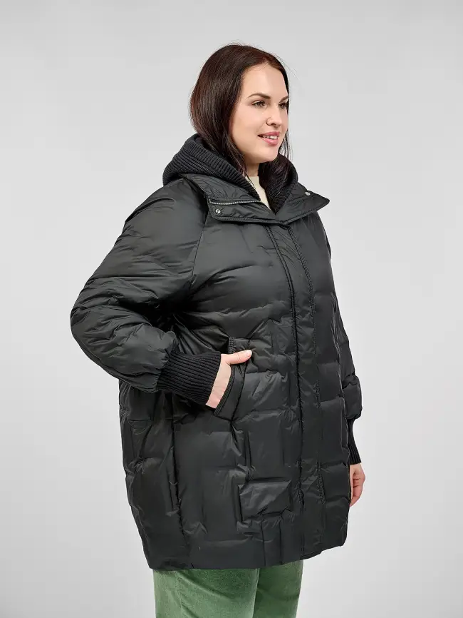 Пальто с вязаным капюшоном №2 8893 Размер 50-56 фото 28