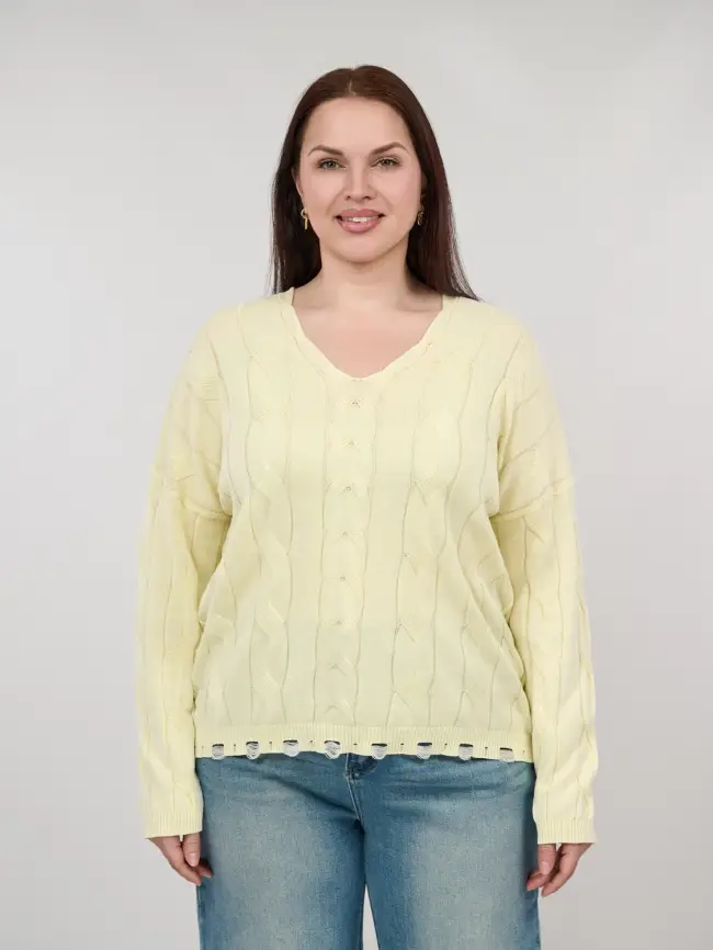 Джемпер Италия косы 3388 Размер 50-58 фото 3