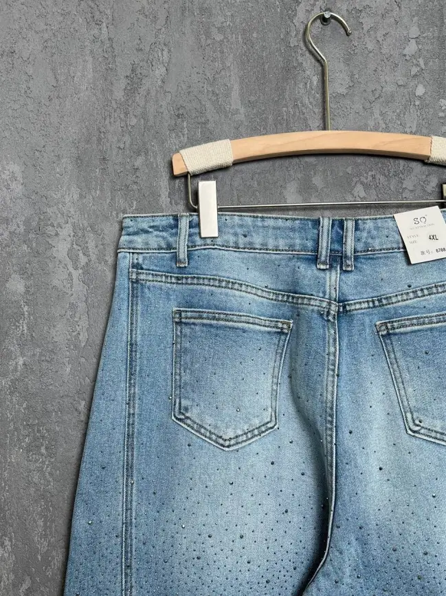 Джинсы в стразах 6788 Размеры 52-58 фото 34