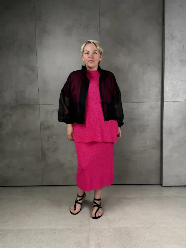 Ветровка-пыльник в горох 6703 Размер 50-58 фото 70