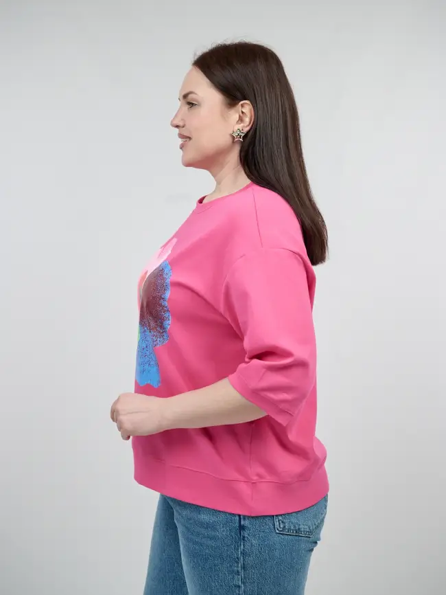 Лонгслив Цветы 25001 ЭттоПлюс Размер 50-58 фото 47